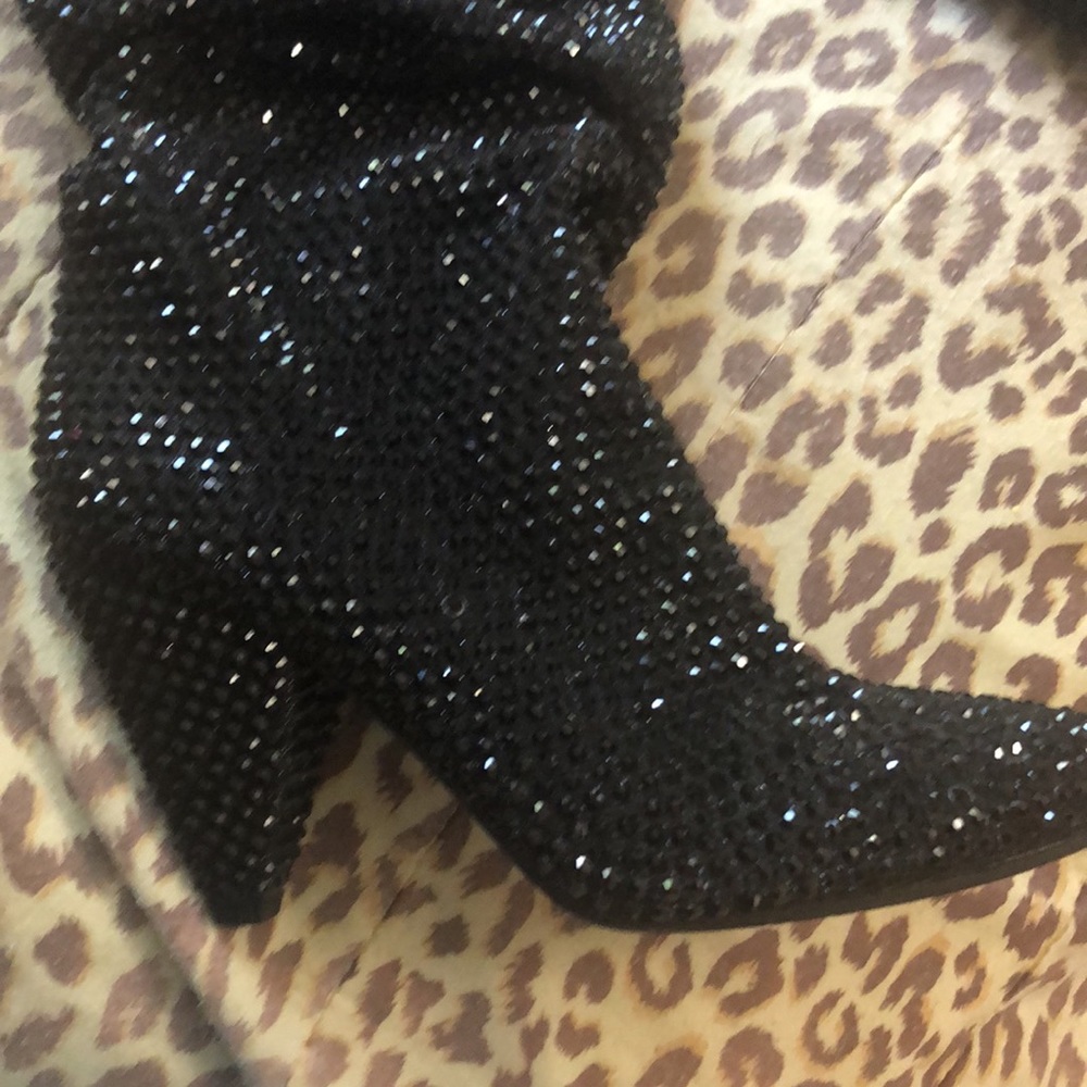 INC Ruching “Geri” Rhinestone🤩❤️ Metallic Boots - Picture 2 of 8